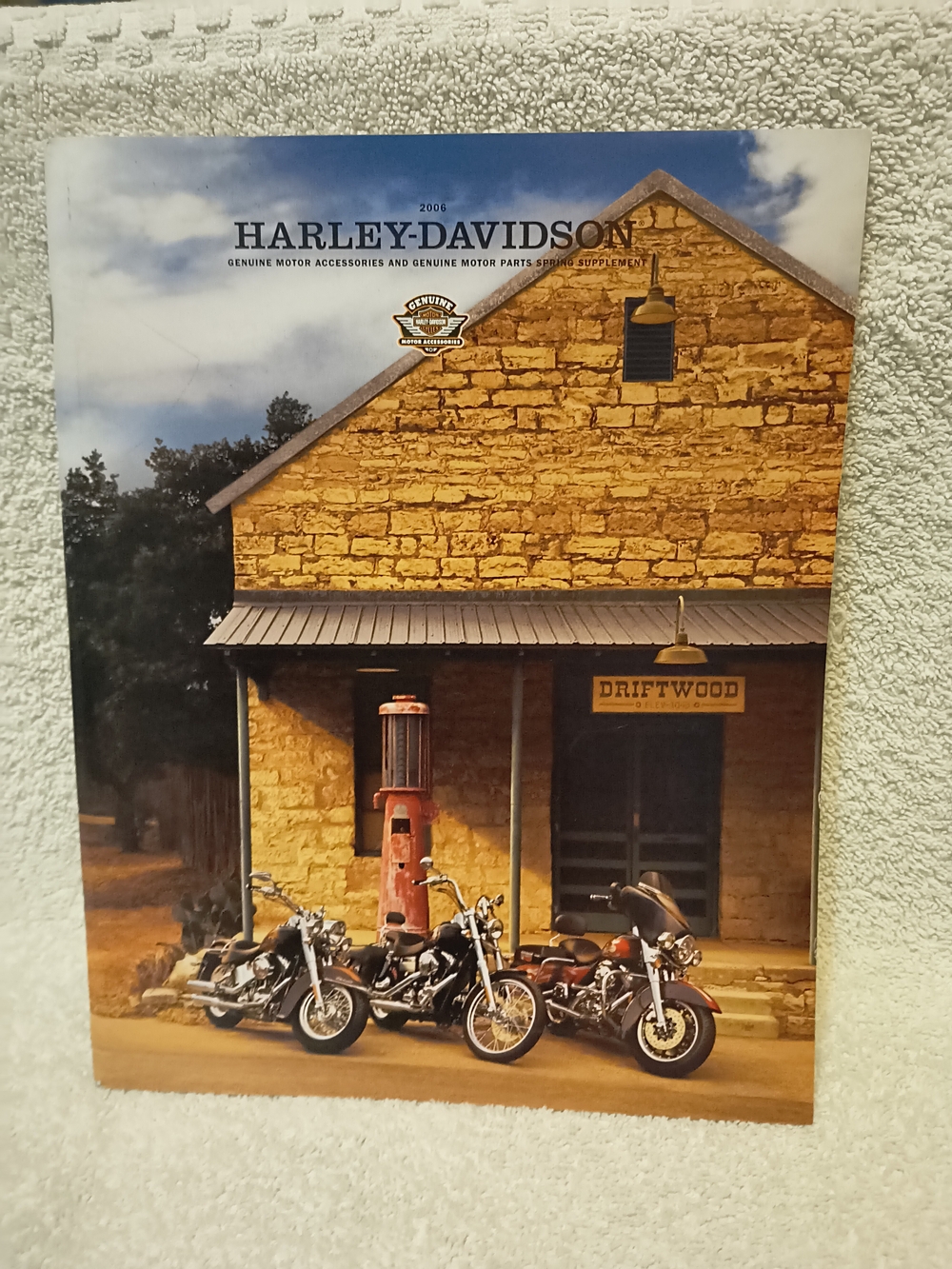 Harley-Davidson Wall Poster with Vintage Motorcycles - Brown & Tan
